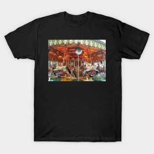 Victorian Fairground Carousel Merry go Round art T-Shirt